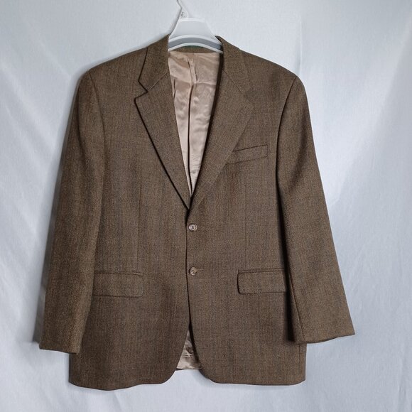 Ralph Lauren Lambs Wool Blazer Mens 42R Brown Single Breasted Made in Canada - Picture 1 of 12